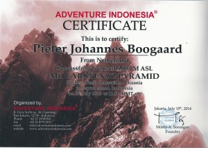 Certificaat Carstenszpyramide